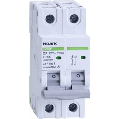 Noark 110034 2P DC300V K16 DC K, 16 A, 300 V DC, 2pól – HobbyKompas.cz