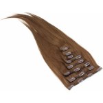 Clip in vlasy 30cm Remy pravé lidské 100g - středně hnědá – Zboží Dáma