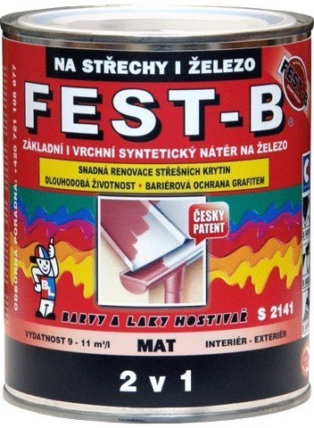 Barvy A Laky Hostivař FEST-B S2141, antikorozní nátěr na železo 0840  červenohnědá, 12 kg od 2 299 Kč - Heureka.cz