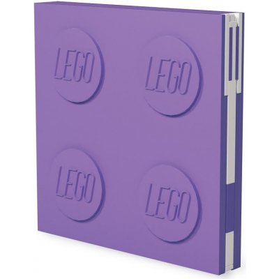 LEGO Zápisník s gelovým perem jako klipem - světle fialový – Zboží Mobilmania