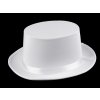 Karnevalový kostým Dekorační klobouk / cylindr k dozdobení 3 bílá sněhová