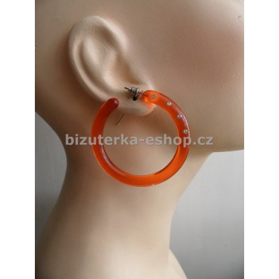Bizuterka-eshop.cz kruhy 05830 s kamínky oranžové