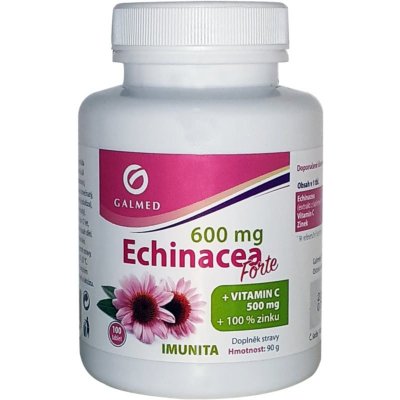 Galmed Echinacea forte 600mg + vitamín C + zinek 100 tablet – Zboží Mobilmania
