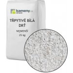 Okrasné kameny Třpytivě bílá drť - mramor Vyberte si balení: 25 kg, Vyberte si velikostní frakci: Nejmenší – Zboží Dáma