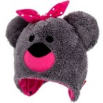 Bexa Bexa Zimní čepice na zavazování s oušky Teddy šedá růžová – Sleviste.cz