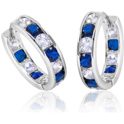 Gemmax Jewelry kroužky z bílého zlata se safírově modrými a bílými zirkony GLEWM3070 – Zbozi.Blesk.cz