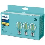 Philips 8718699696955 sada 3x LED filamentová žárovka E27 1x8,5W/75W 1055lm 2700K – Hledejceny.cz