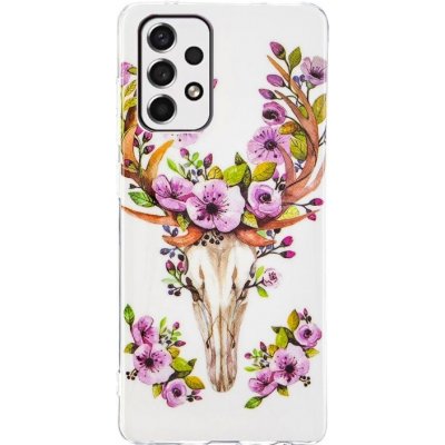 Pouzdro Luminous Pattern Jelen a květy – Samsung Galaxy A53 5G