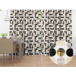 Biante Dekorační závěs Leona LN-058 Zlaté a černé kuličky na bílém 130x180 cm – Zboží Mobilmania