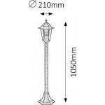 Velence, venkovní sloupek 105cm, 1x60W Rabalux 8240 – Zboží Mobilmania