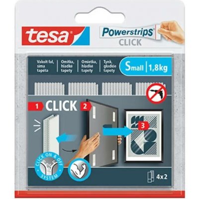 Tesa ® Samolepicí proužky se suchým zipem Powerstrips CLICK 4 x 2 S (77720-00003-00) – Hledejceny.cz