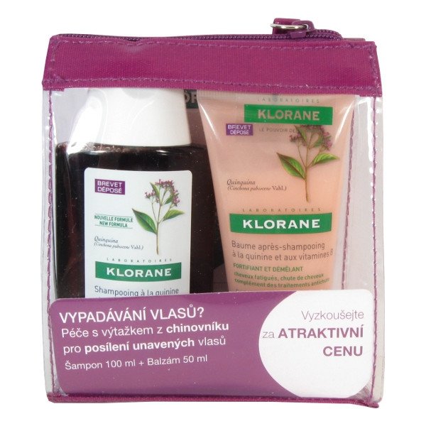 Kosmetická sada Klorane Quinine shampon 100 ml + Baume 50 ml dárková sada