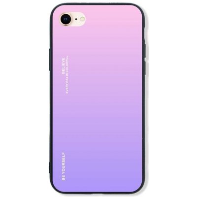 Pouzdro TopQ LUXURY iPhone 8 pevný duhový růžový