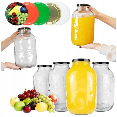 Bimberek Skleněná zavařovací sklenice čirá na zavařování a likéry 5 l – Zboží Dáma