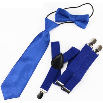 Amparo Miranda dětský set motýlek kravata a kšandy H001 modrý – Zboží Dáma