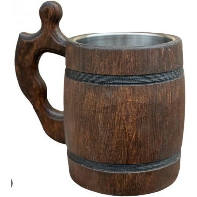 Dřevotéka - Dřevěný korbel DUB - zúžující se 0,5 l – Zboží Dáma