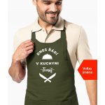 Kariban HobbyTriko Zástěra pro muže se jménem Dnes řádí v kuchyni.. Khaki – Hledejceny.cz