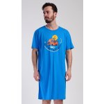 Vienetta MAN pánská noční košile s krátkým rukávem Adventure modrá – Zboží Mobilmania