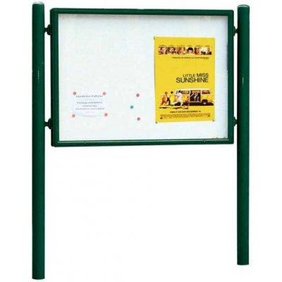 PROCITY Oboustranná vitrína Carrefour 1255x1700 mm, včetně sloupků, zelená | Zboží Auto