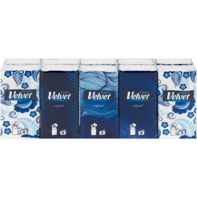 Velvet Original papírové kapesníčky 4-vrstvé 10 x 10 ks – Sleviste.cz