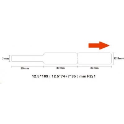 Niimbot A2K88218301 12,5 x 109 mm 65 ks bílé samolepicí štítky na kabely – Zboží Dáma