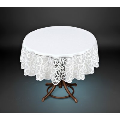 MyBestHome Žakárový ubrus Kenan bílá Ø 100 120cm Ø 100cm – Zboží Mobilmania
