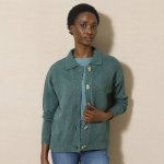 Propínací svetr s límečkem z recyklovaného polyesteru tmavě zelená – Hledejceny.cz