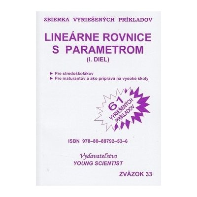 Lineárne rovnice s parametrom I.diel, Zbierka vyriešených príkladov – Hledejceny.cz