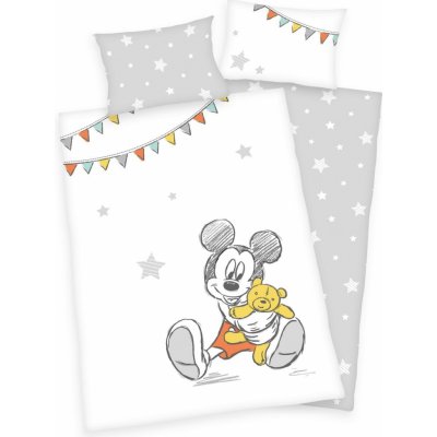 Herding povlečení Mickey Mouse šedé 100 x 135 , 40 x 60 cm – Zboží Mobilmania