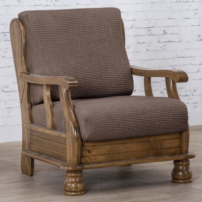 Nueva Textura strečový potah na křeslo s dřevěnými rukojeťmi Niagara tabákový 50 - 80 cm – Zbozi.Blesk.cz