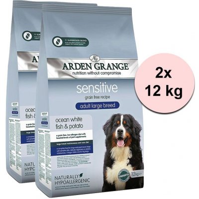 Arden Grange Sensitive Adult Large Breed Ocean White Fish & Potato 2 x 12 kg