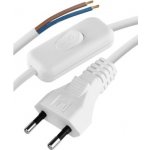flexo šňůra pvc 2× 0,75mm2 s vypínačem, 2m, bílá – Hledejceny.cz