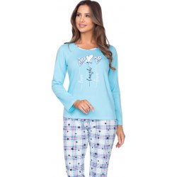 Regina 610 dámské pyžamo s dlouhým rukávem modré