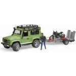 Bruder 2598 Land Rover Defender s přívěsem + Ducati Scrambler Cafe Racer a řidič 1:16 – Zboží Mobilmania