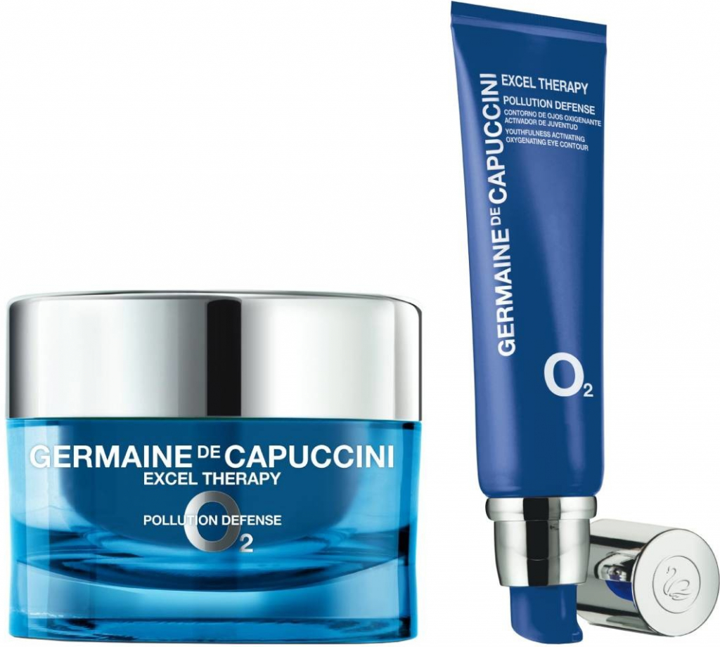 Germaine de Capuccini Excel Therapy O2 Cityproof ochranný krém pro suchou pleť 50 ml + okysličující krém na oční okolí 15 ml dárková sada