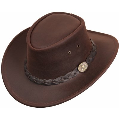 SCIPPIS Westernový klobouk kožený Bushman hnědý – Zboží Mobilmania