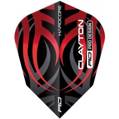 Letky RedDragon V-Standard Jonny Clayton Black & Red Tribal Dart Flights – Sleviste.cz