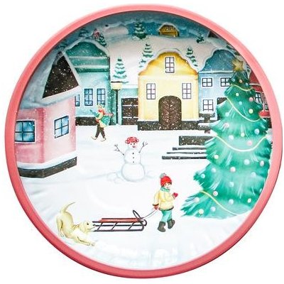 Toro Plechový podnos vesnička 26cm – Zboží Dáma