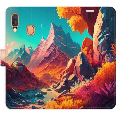Pouzdro iSaprio Flip s kapsičkami na karty - Colorful Mountains Samsung Galaxy A40 – Zboží Mobilmania