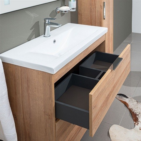 Mereo Vigo, koupelnová skříňka s keramickým umyvadlem 51 cm, dub Riviera