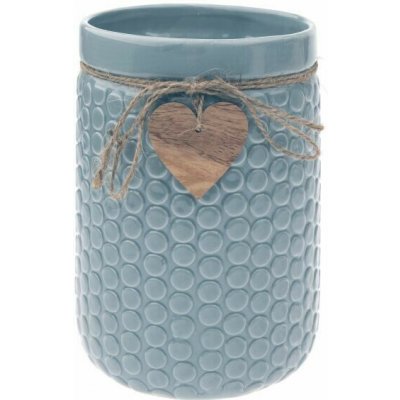 Keramická váza Wood heart světle modrá, 14 x 20 cm – Hledejceny.cz