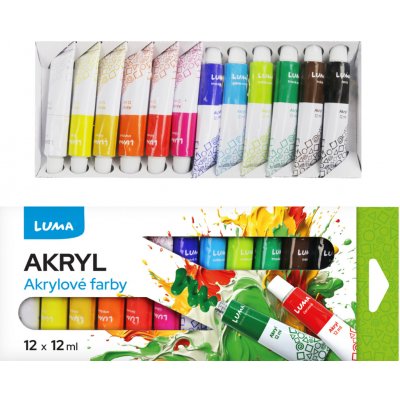 Luma Barvy akrylové sada 12 barev 12 ml – Zboží Mobilmania
