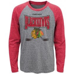 Outerstuff Dětské tričko Chicago black hawks Stick Up LS Triblend Raglan dlouhý rukáv