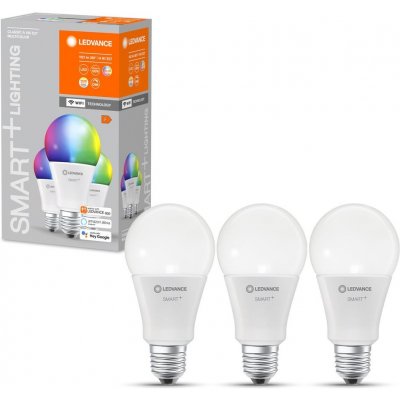Ledvance SMART+WIFI Sada LED žárovek, 14 W, 1521 lm, RGB, teplá–studená bílá, E27, 3 ks