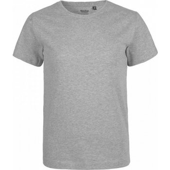 Neutral organické tričko s krátkým rukávem a výztužnou páskou za krkem šedá