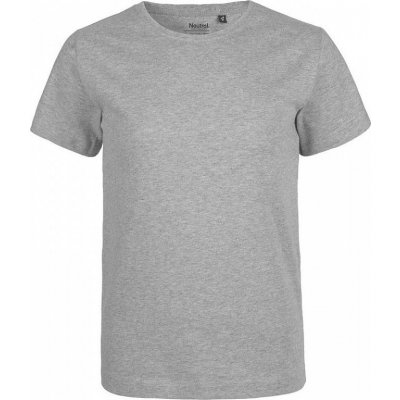 Neutral organické tričko s krátkým rukávem a výztužnou páskou za krkem šedá