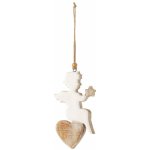 Závěsný dřevěný andílek se srdíčkem 9*1,5*32cm J-Line by Jolipa – Hledejceny.cz