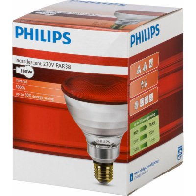 Philips infrared lamp PAR38 IR 100W E27 230V Red – Zbozi.Blesk.cz