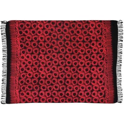 šátek sarong Slunečnice černo-červený – Hledejceny.cz