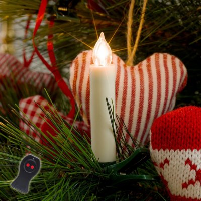 Konstsmide Christmas Vánoční svíčky LED na baterii bílá 10 zdrojů 1901-100 – Hledejceny.cz